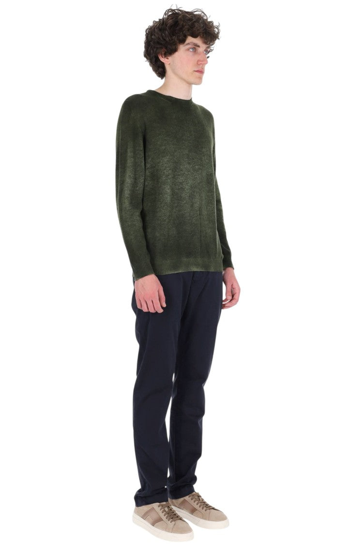 Avant Toi Blue Reversible Cashmere Crewneck Sweater