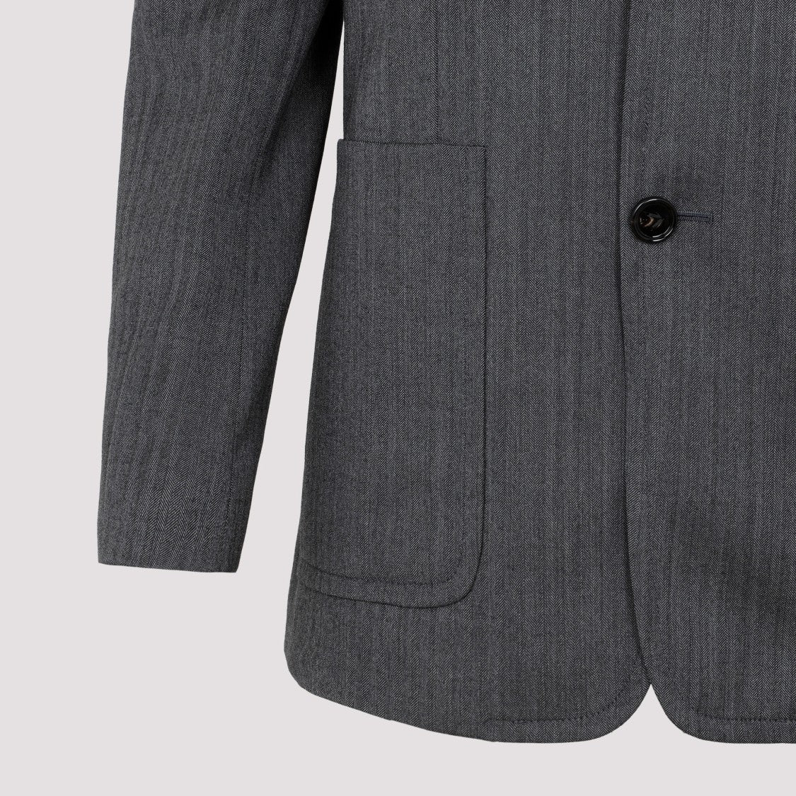 Bottega Veneta Grey Wool Chevron Jacket