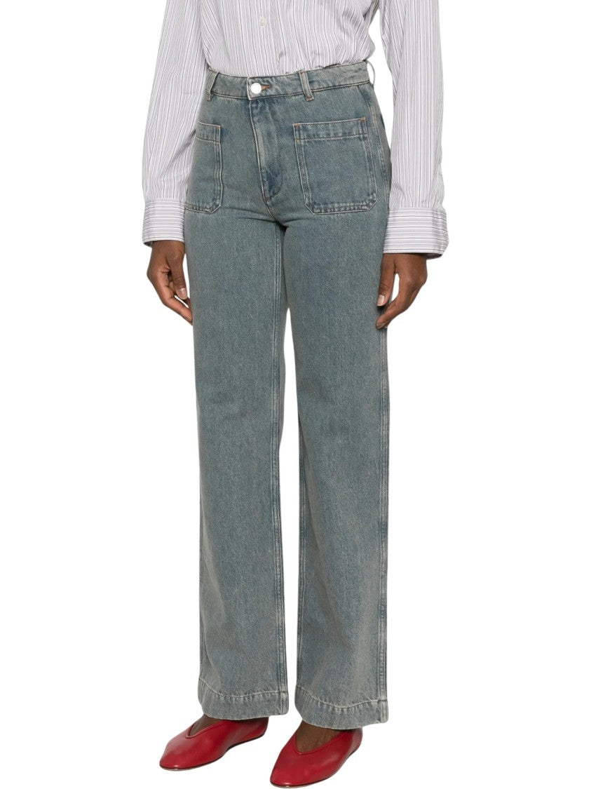A.P.C. Victoria Patch-Pocket Wide-Leg Jeans