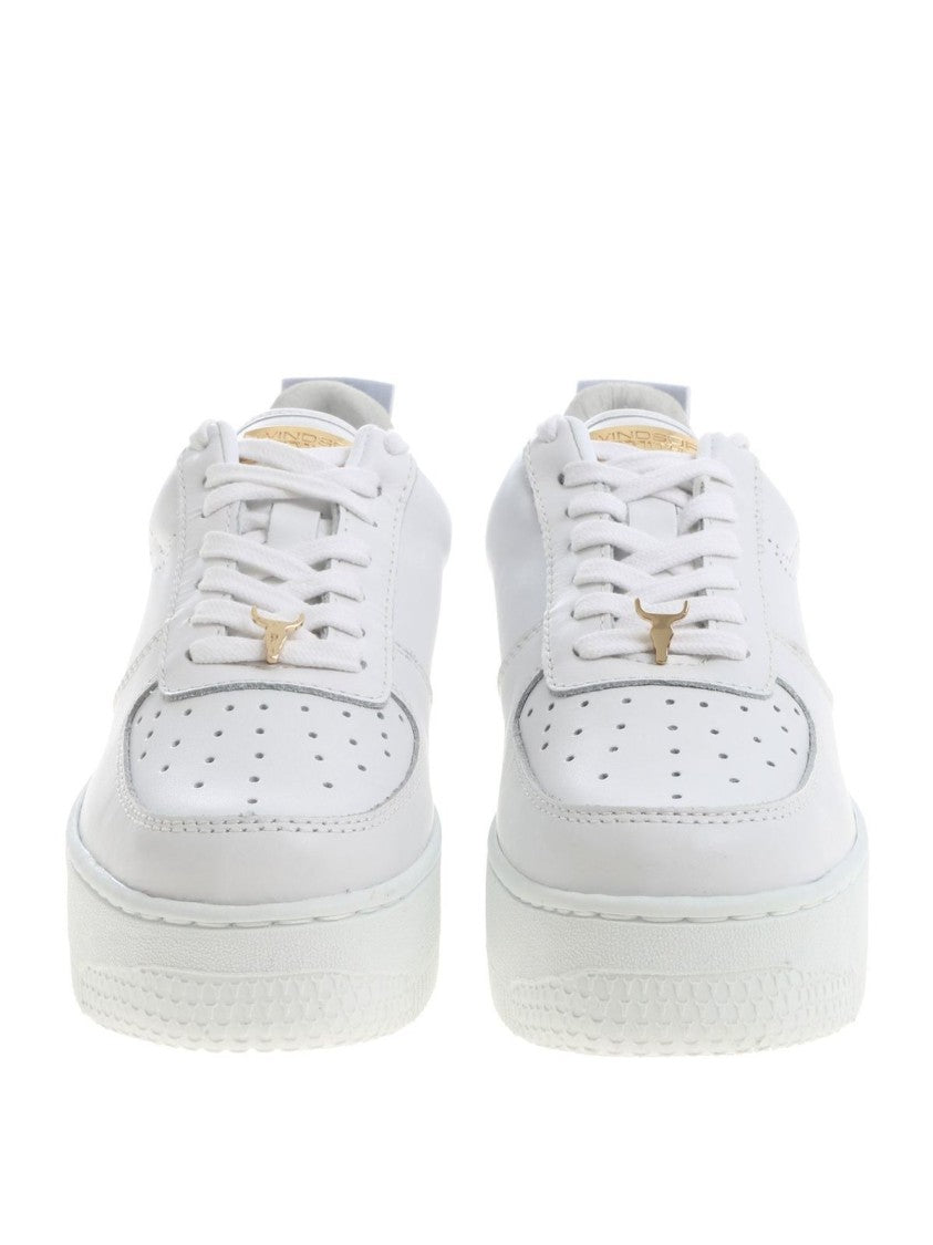 Windsor Smith White Leather Sneakers With Sport Mesh Lining