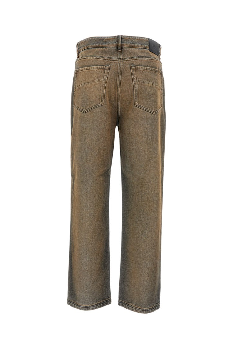 Fendi Washed High-Quality Cotton Trousers With Embossed Logo