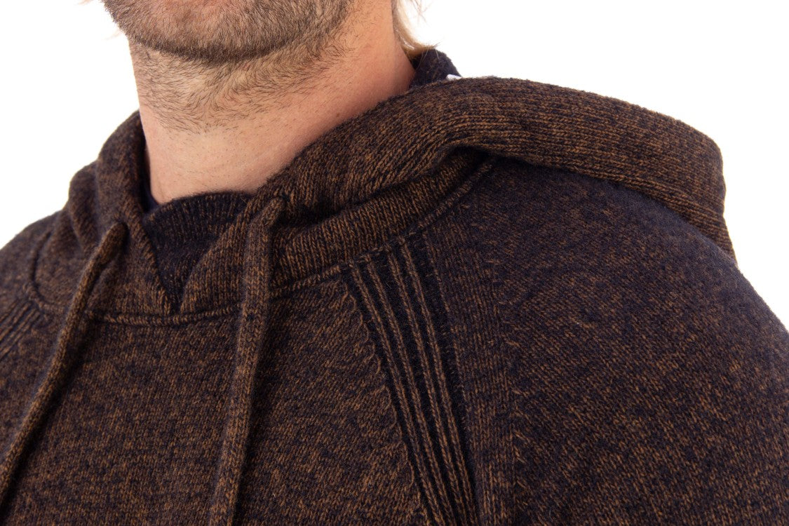 C.P. Company Textured Knit Pullover Hoodie With Logo Patch