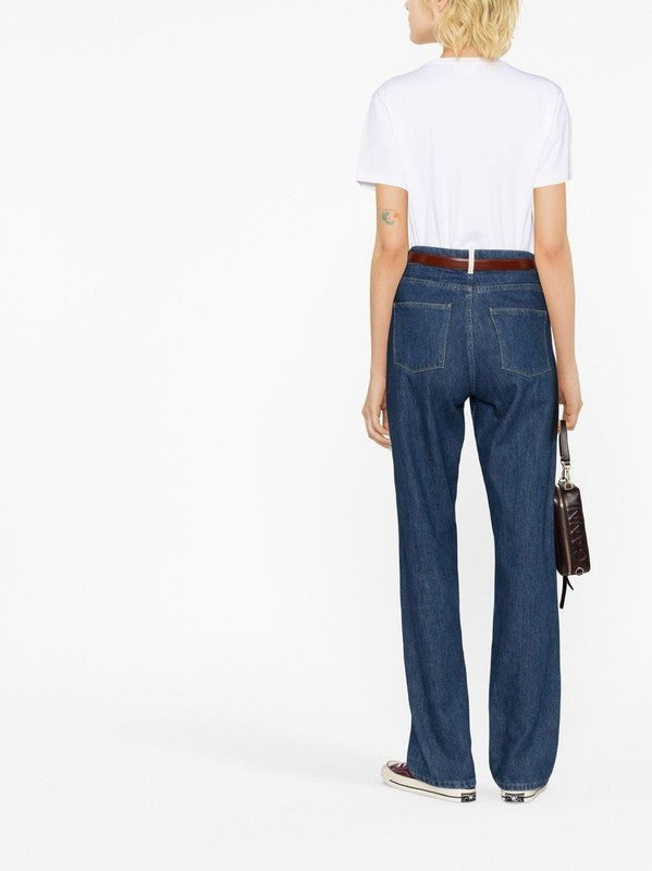 Isabel Marant Étoile White Embroidered-Logo Organic Cotton T-Shirt