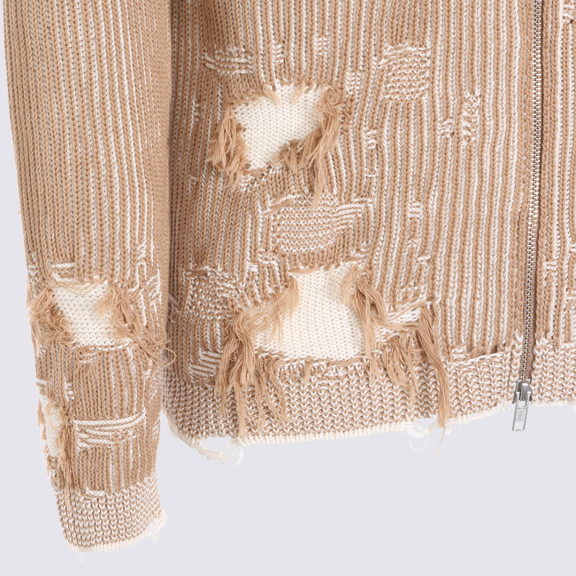 Mm6 By Maison Margiela Distressed High-Collar Knit Sweater