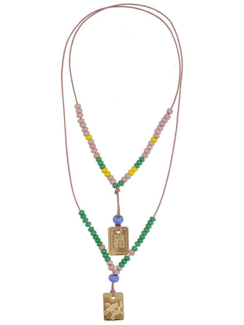 Dsquared2 Pink Nassa Shell Double-Layered Necklace