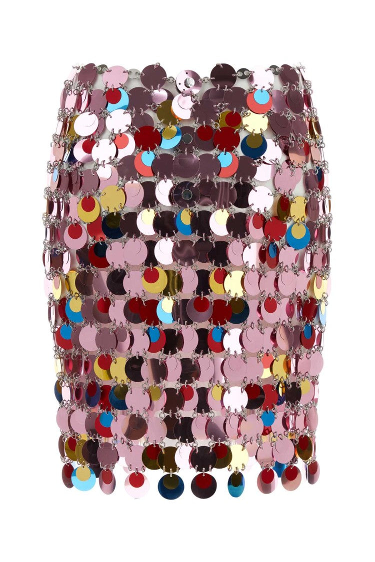 Paco Rabanne Multicolor Midi Sequins Skirt