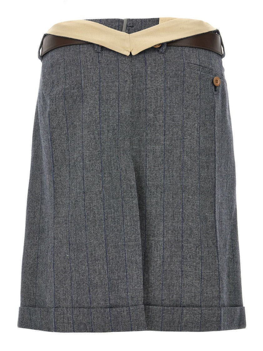 Prada Striped Wool Skirt
