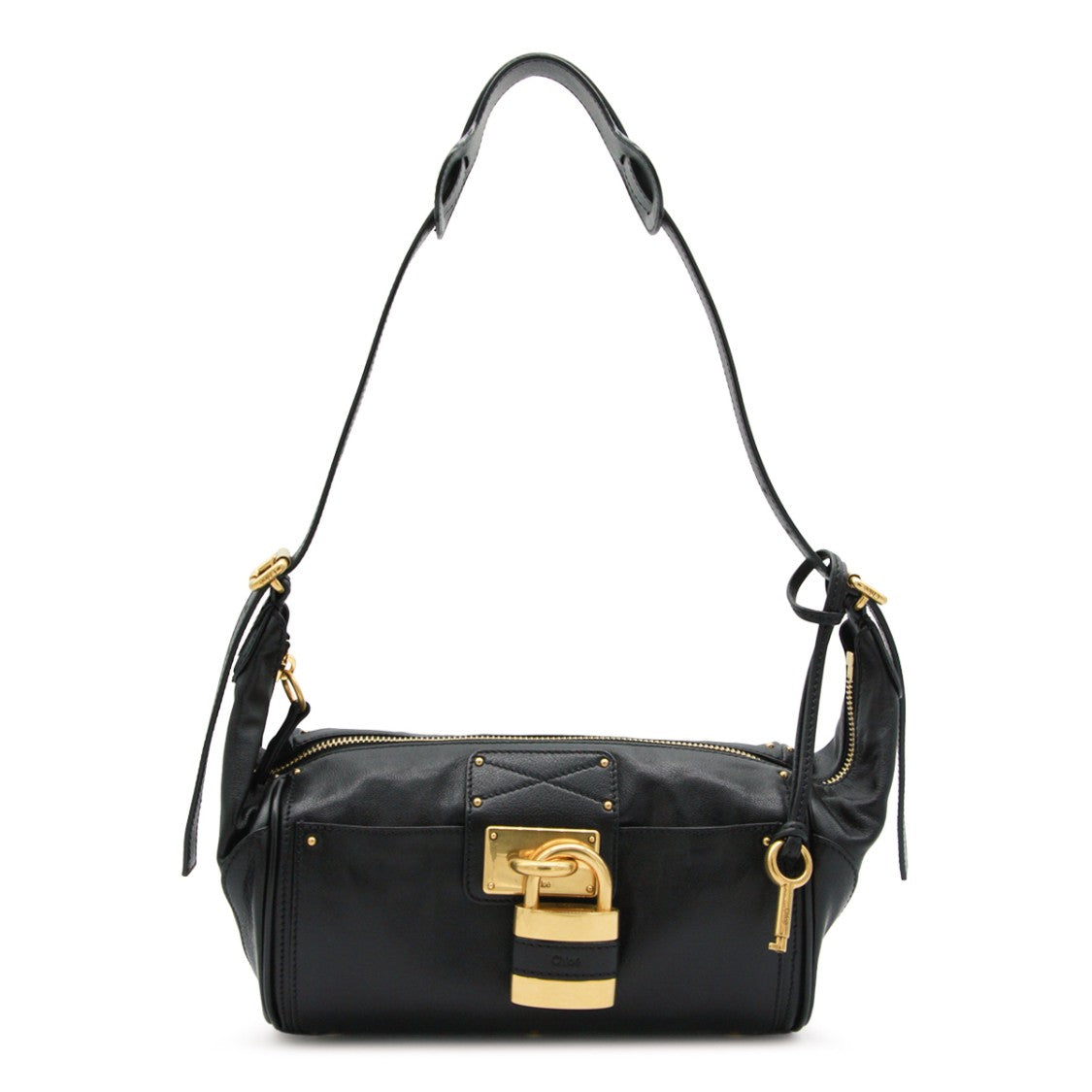 Chloé Paddington Shoulder Bag In Smooth Black Leather