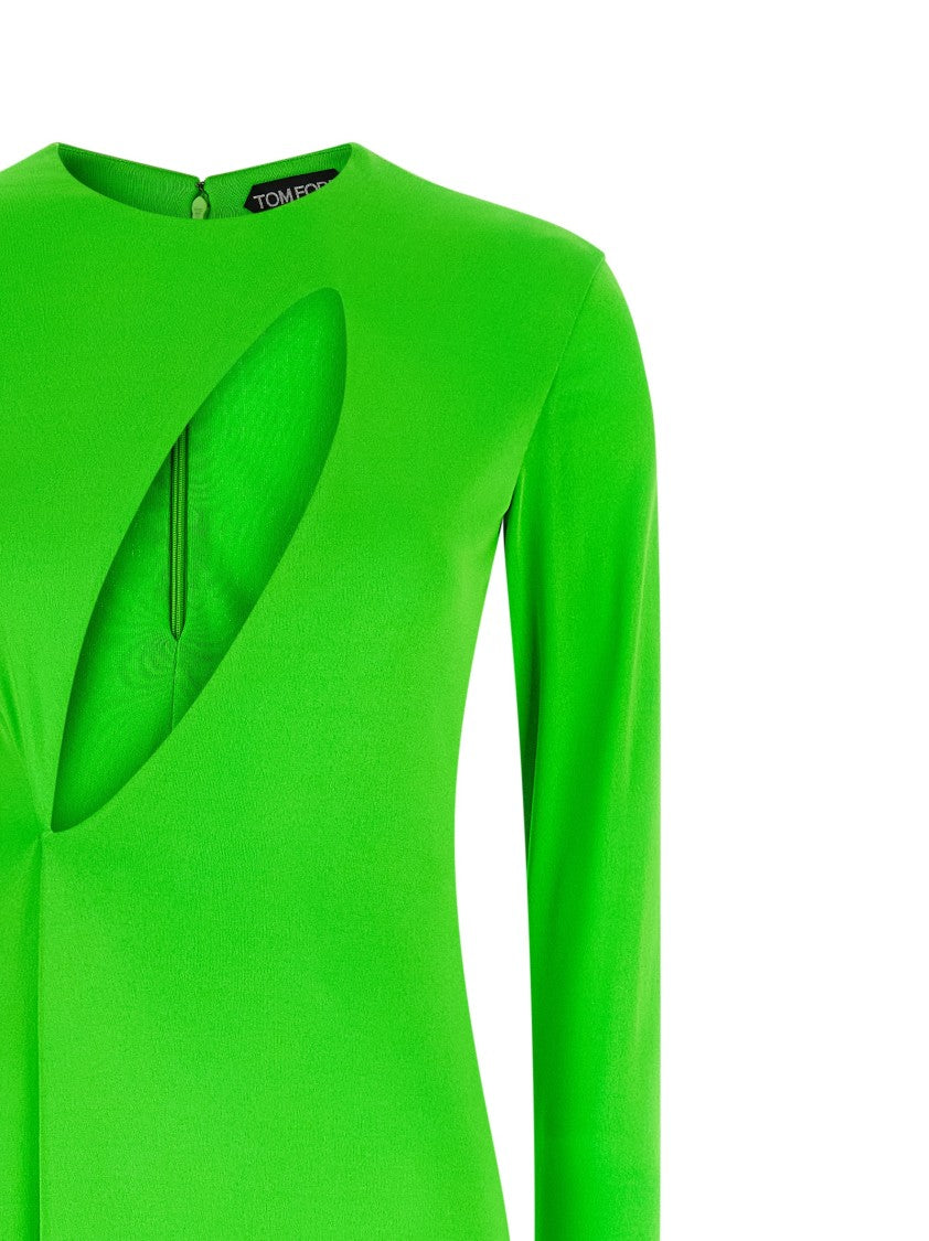 Tom Ford 'Long Sleeve Slash Front Evening' Dress