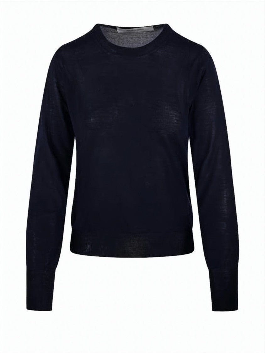 Golden Goose Minimalist Black Wool Sweater With Patch Detail