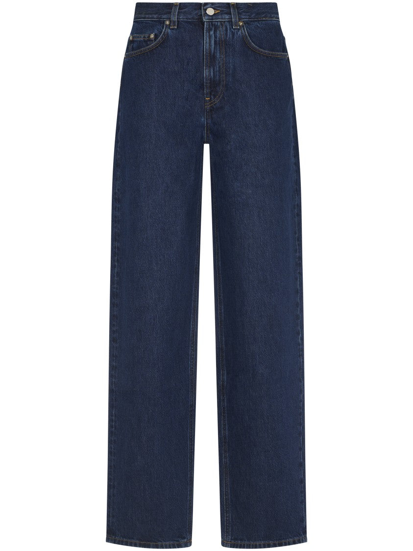 Loulou Studio Wide-Leg High Waist Denim Jeans