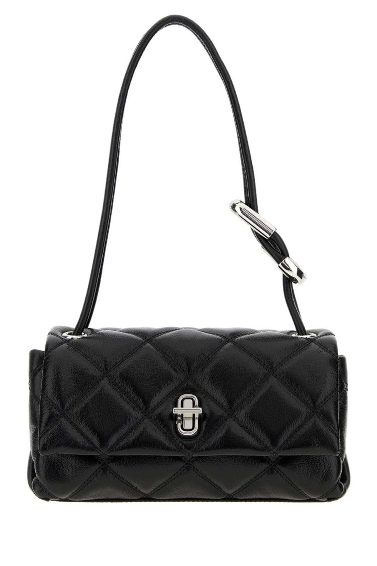 Marc Jacobs Black Leather The Quilted Mini Dual Shoulder Bag