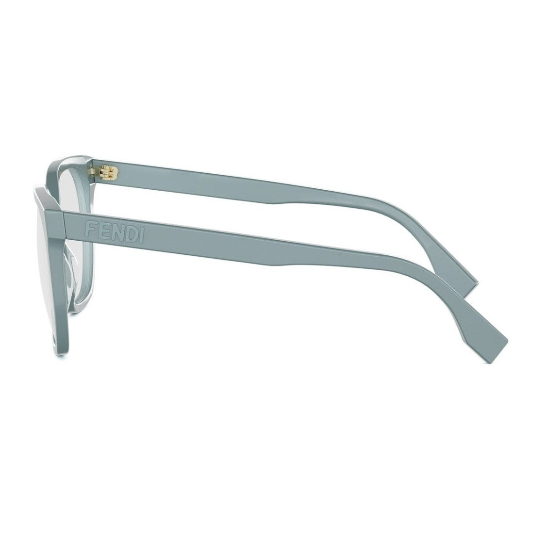 Fendi Grey-Blue Lettering Acetate Square Sunglasses
