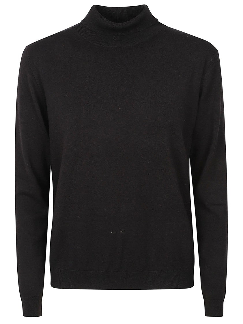 Max Mara High Neck Long-Sleeved Fitted Top With Ribbed Details