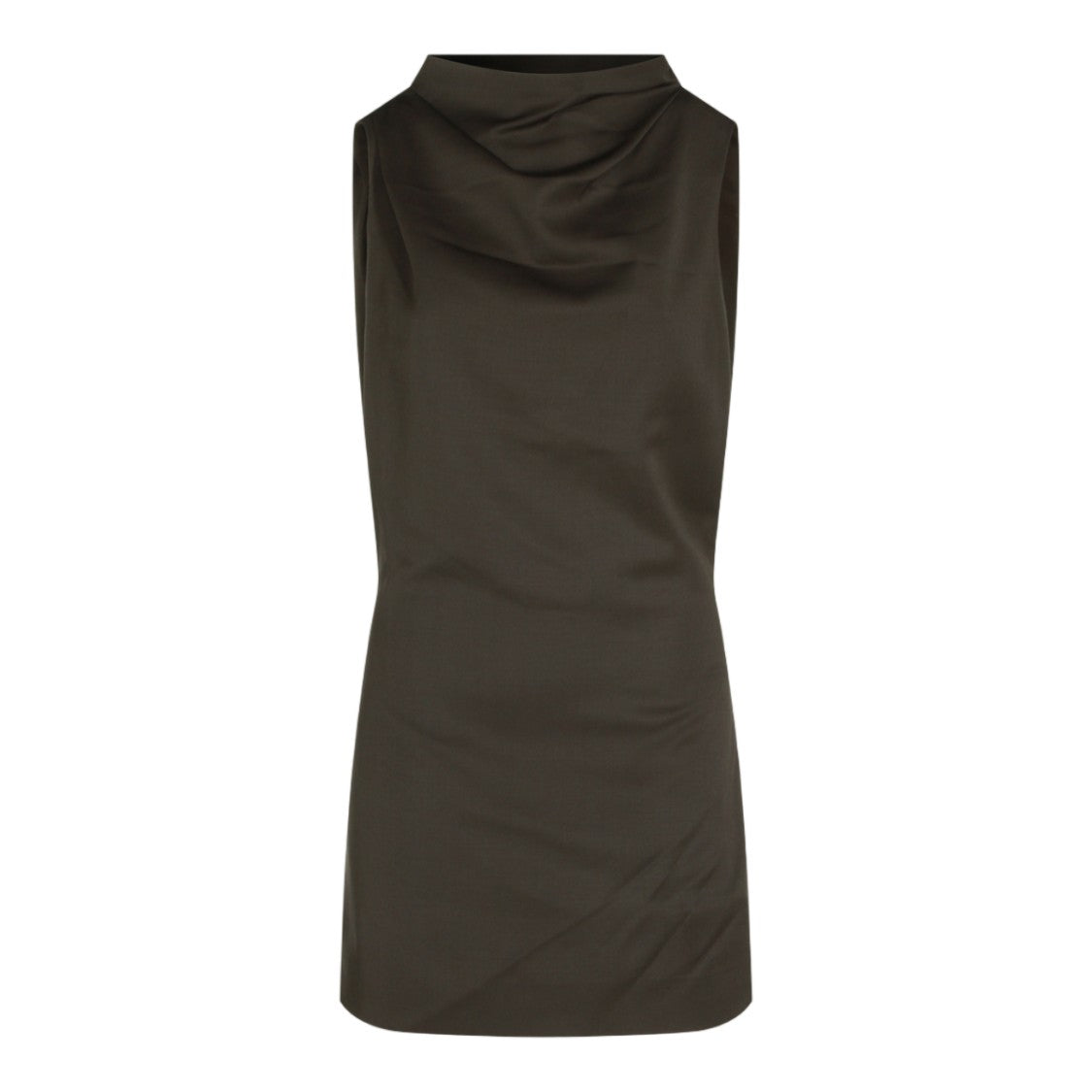 Khaite Sleek Sleeveless Dress With Draped Neckline