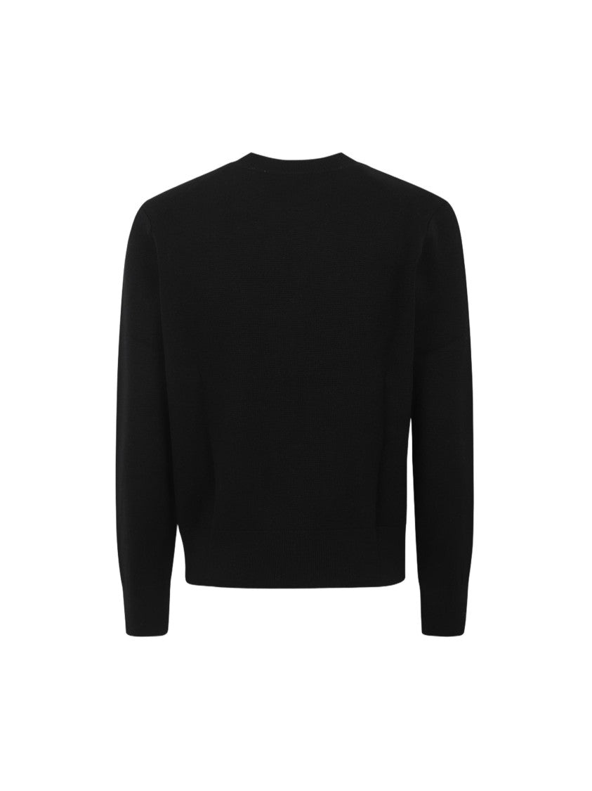 Ami Paris Black Wool Knit Sweater
