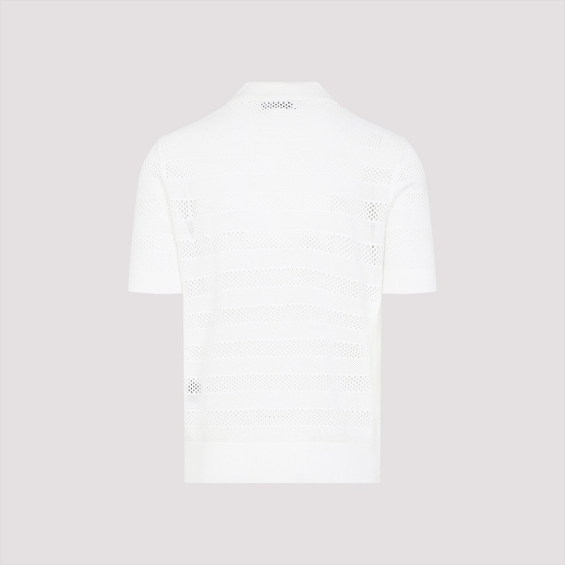 Dries Van Noten Textured White Polo Shirt With Classic Collar