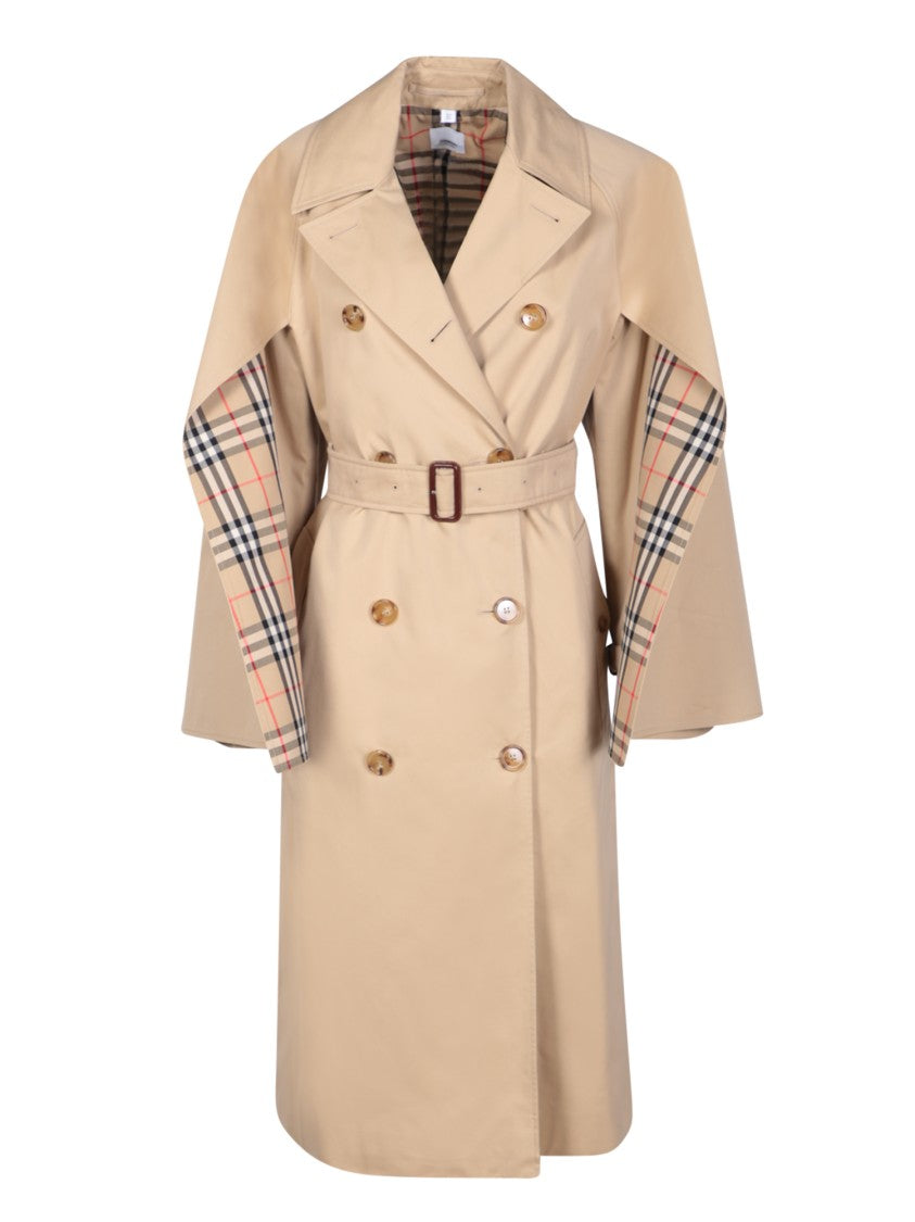 Burberry Beige Double-Breasted Trench Coats