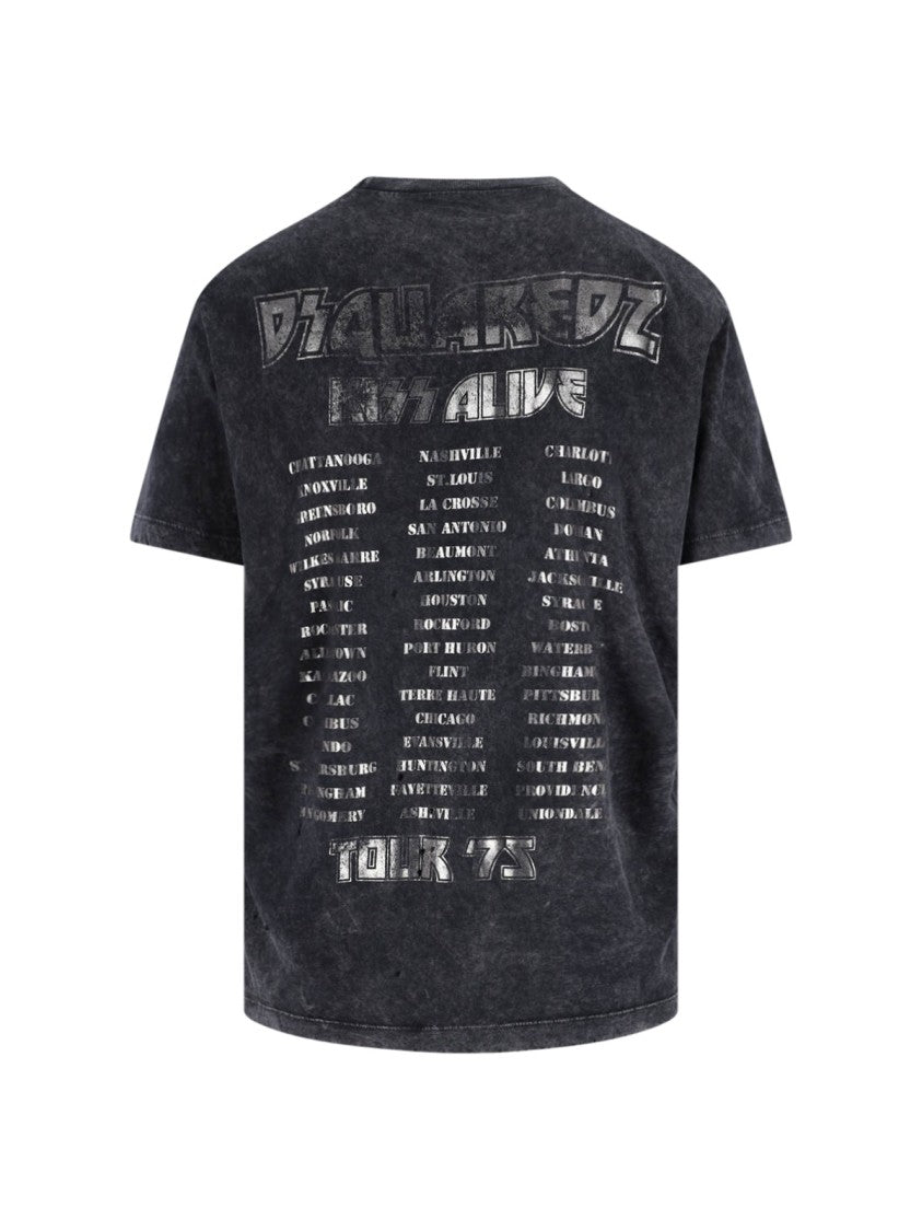 Dsquared2 Logo T-Shirt X Kiss – Black