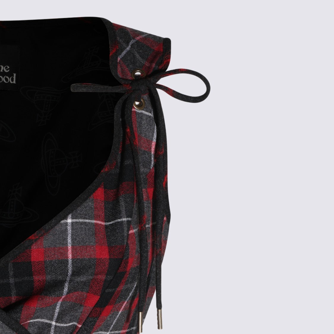Vivienne Westwood Fitted Sleeveless Top With Peplum Hem And Tartan Detail