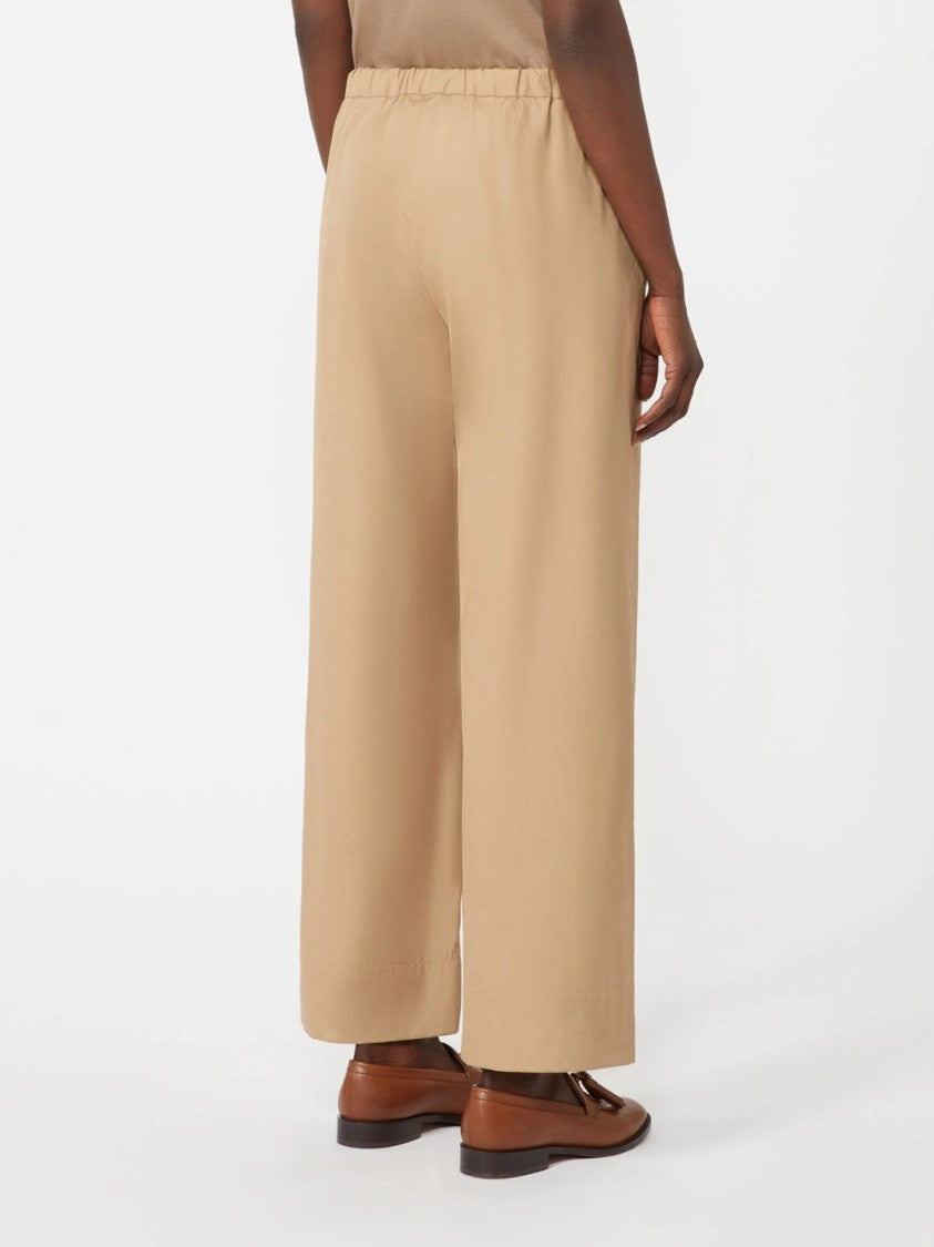 Max Mara Beige Argento Wide-Leg High-Waist Pants