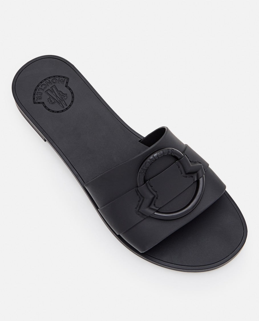 Moncler Black Rubber Sandals