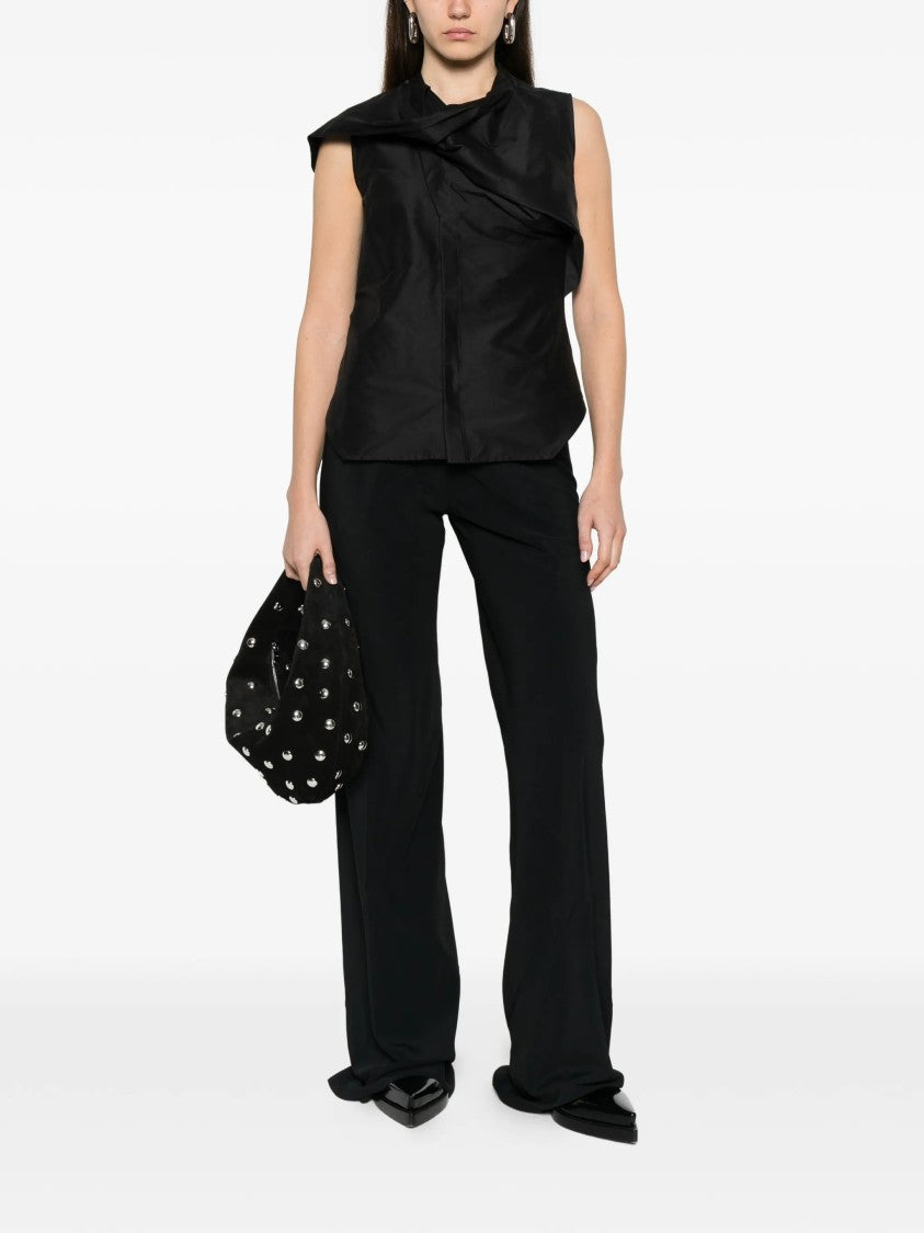 Rick Owens Bias Pantaloni Black Wide-Leg Trousers