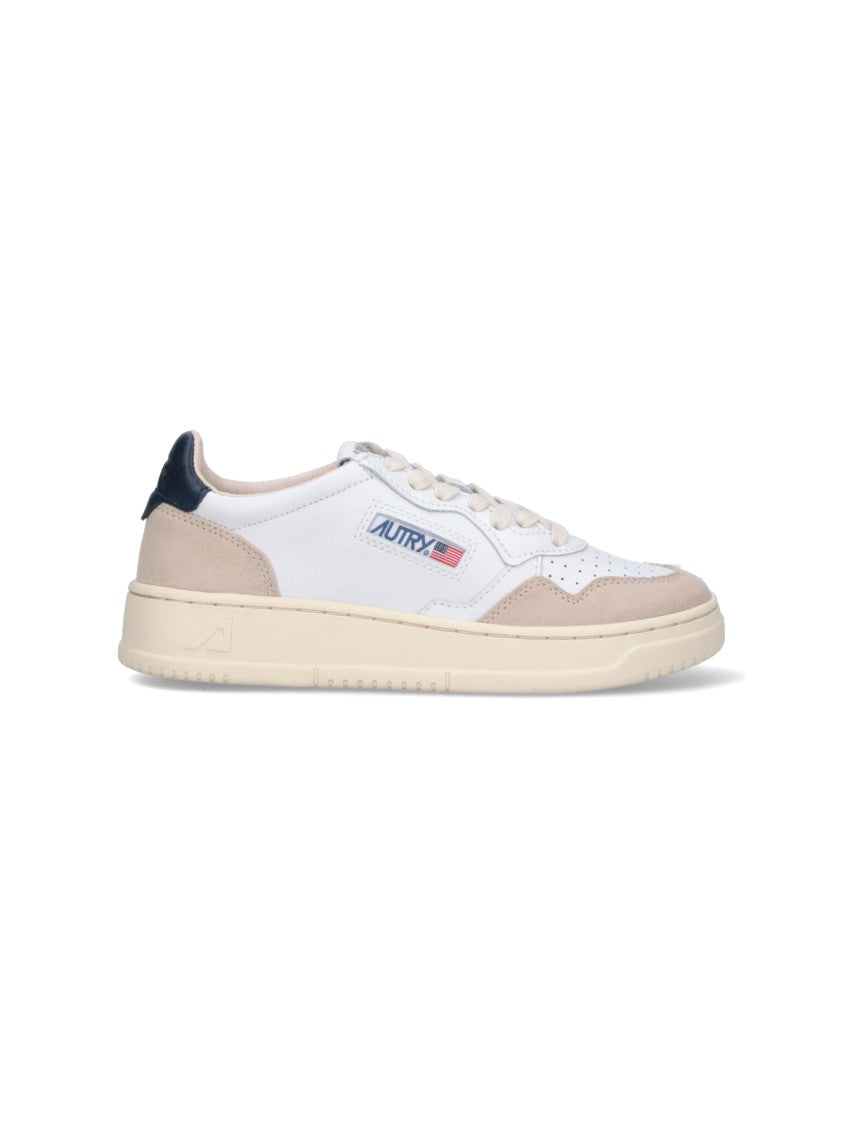 Autry "Medalist" Low-Top Sneakers In White Leather