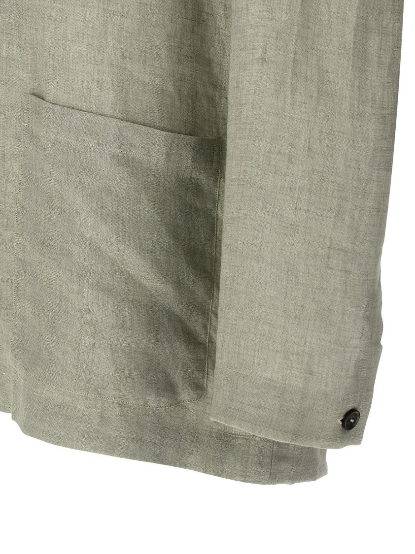 Brioni Blazer-Inspired Linen Shirt With Relaxed Fit And Textured Fabric