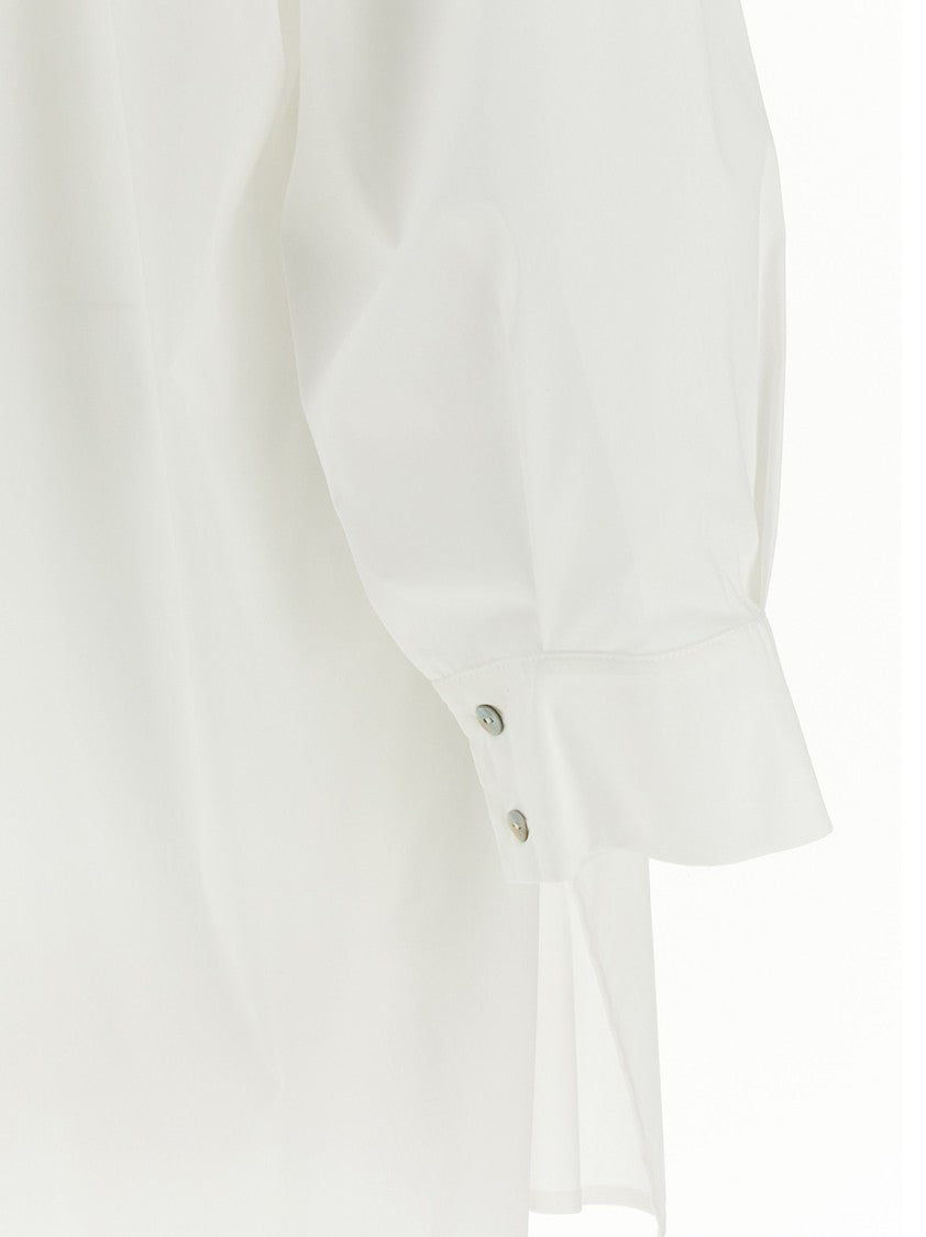 Di.La3 Pari' Relaxed Oversize White Silk Shirt