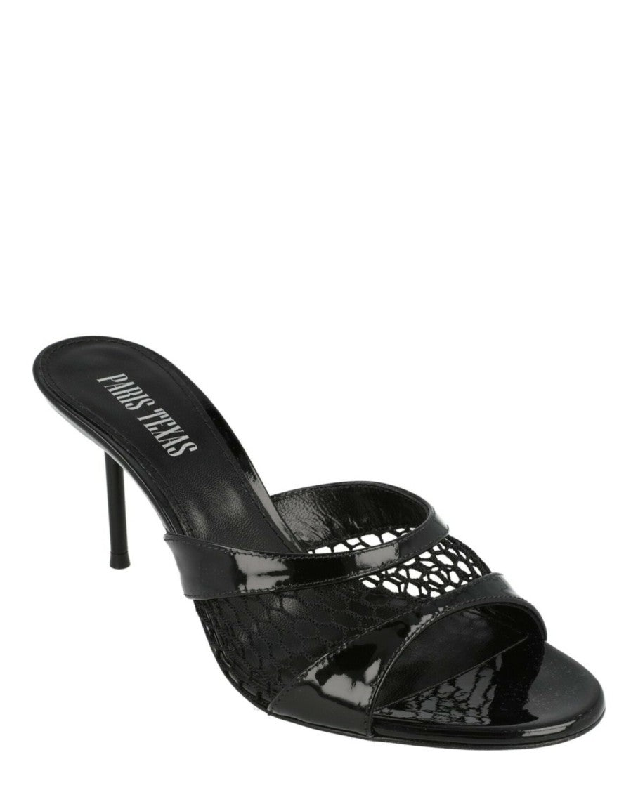 Paris Texas Lidia Patent Leather And Mesh Mules