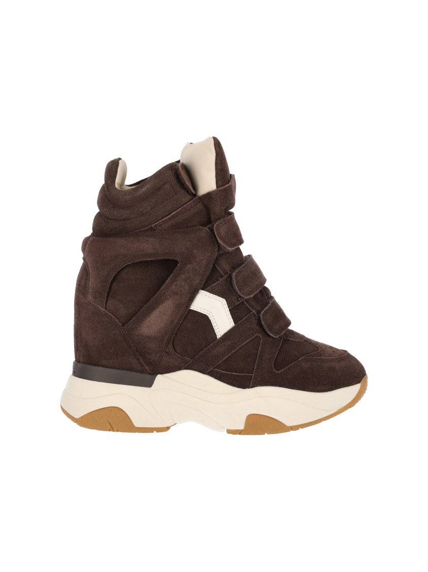 Isabel Marant Brown Balskee Leather Suede Sneakers