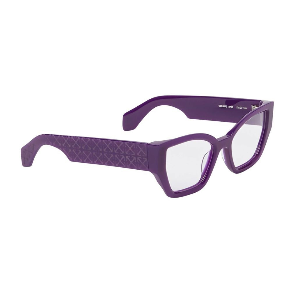 Off-White Oerj07q Style 7Q Squared Geometric Sunglasses In Glossy Purple Acetate
