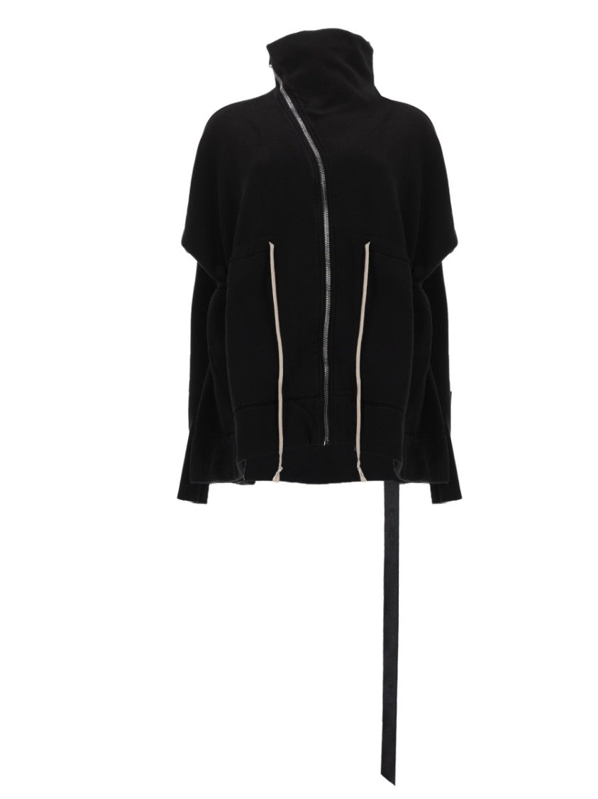 Drkshdw By Rick Owens Mountain Sail Asymmetrical Zipper Sweatshirt