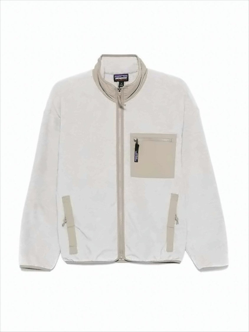Patagonia Light Grey Fleece Jacket With Beige Accents
