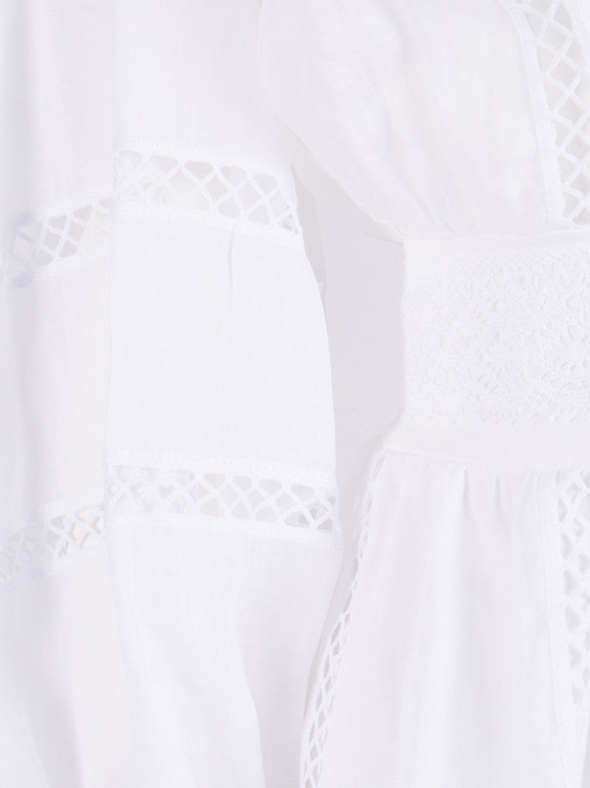 Ermanno Scervino Puff Sleeve Lace Mini Dress