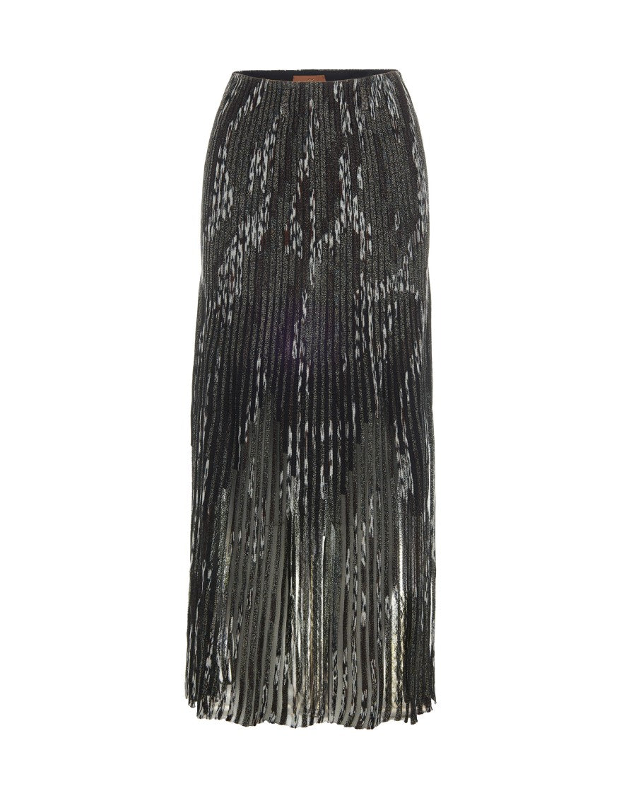 Missoni Multicolor Striped Pleated Midi Skirt