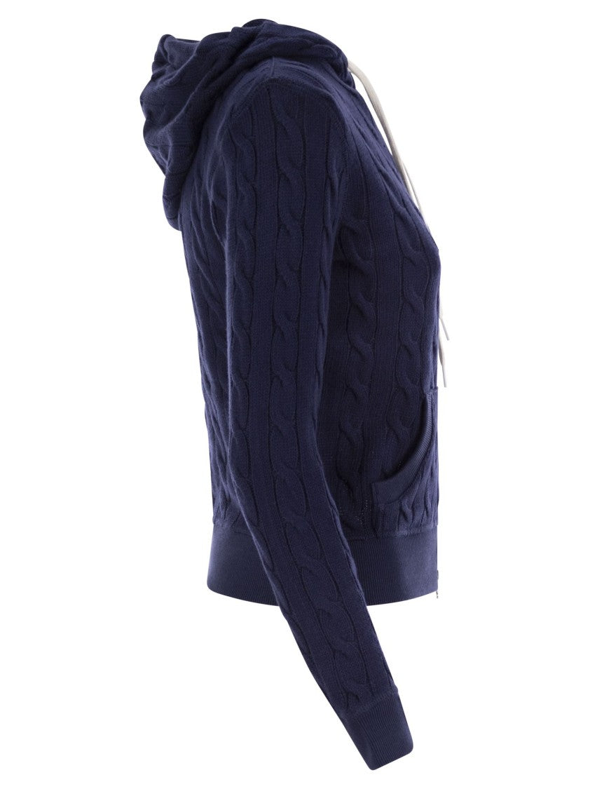 Polo Ralph Lauren Plaited Cotton Zip Sweatshirt