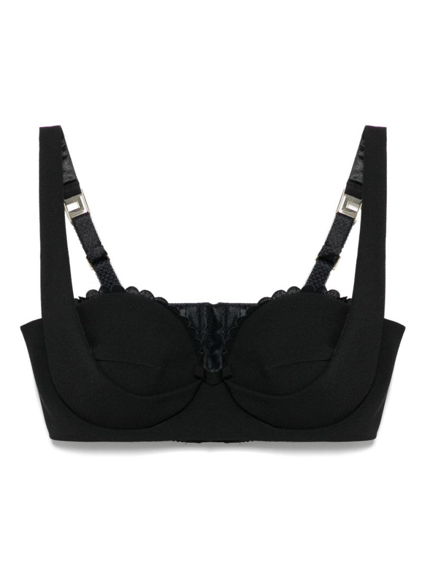 Elisabetta Franchi Black Top With Scalloped Detailing