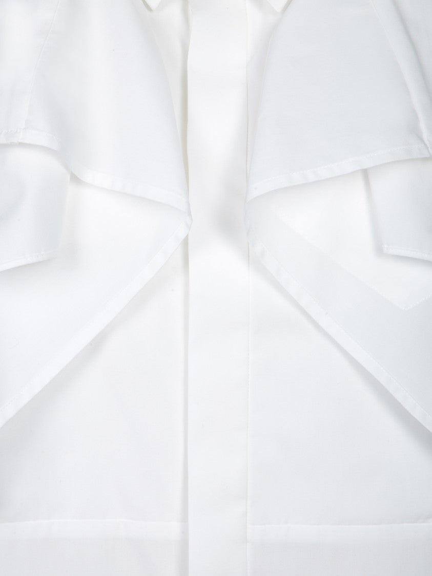 Sacai Short Sleeve Overlay Front Shirt With Classic Collar