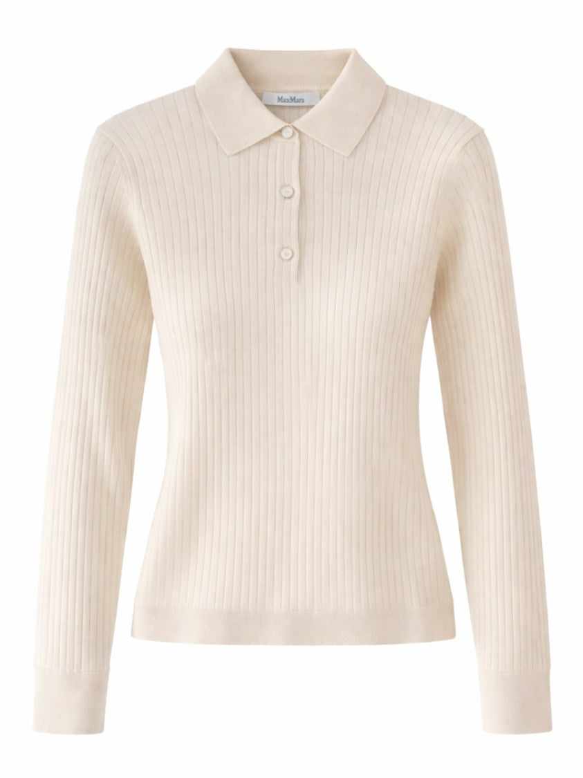 Max Mara Ribbed Cashmere-Silk Polo Shirt