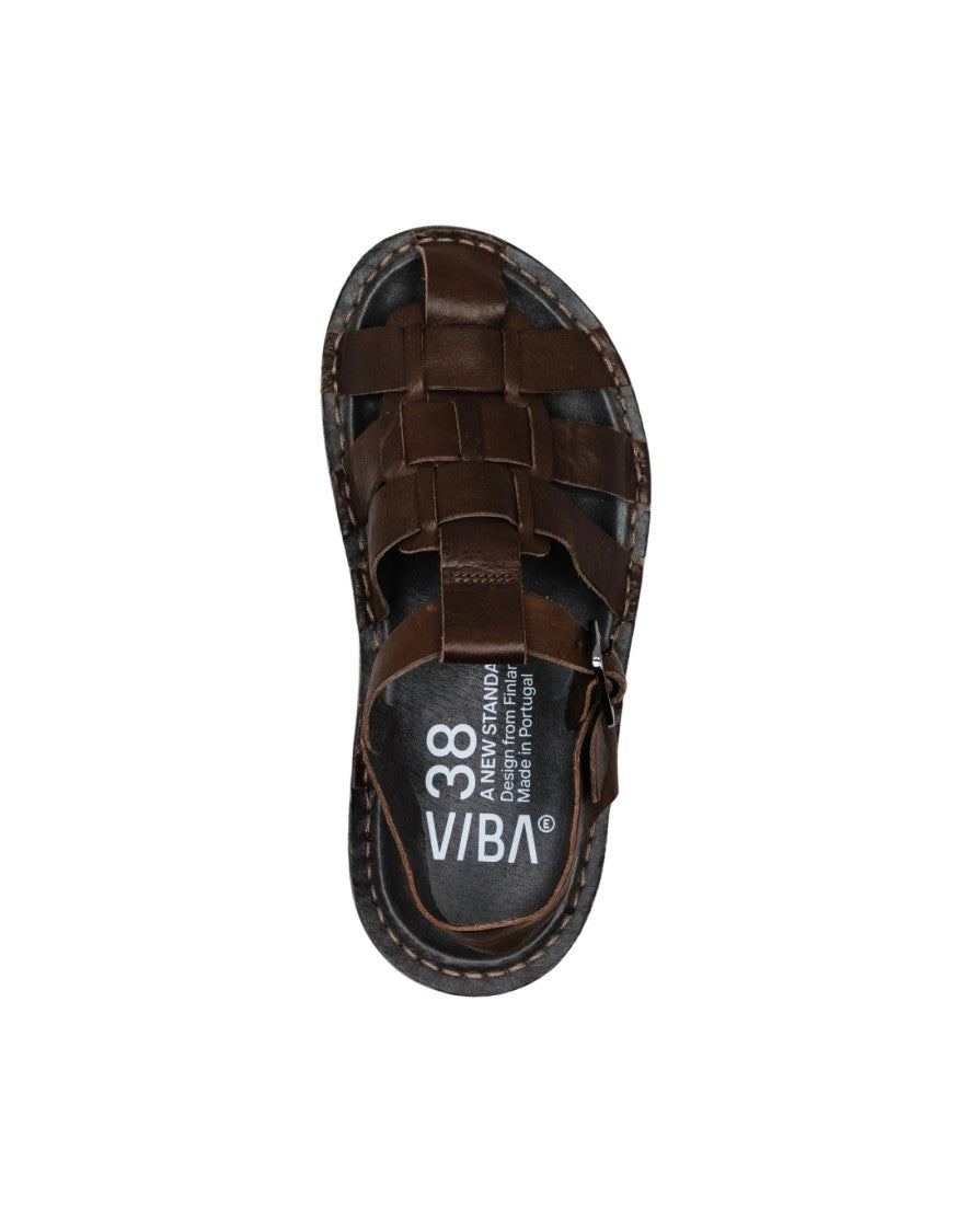 Vibae Capri Leather Cocoa Brown Unisex Sandals