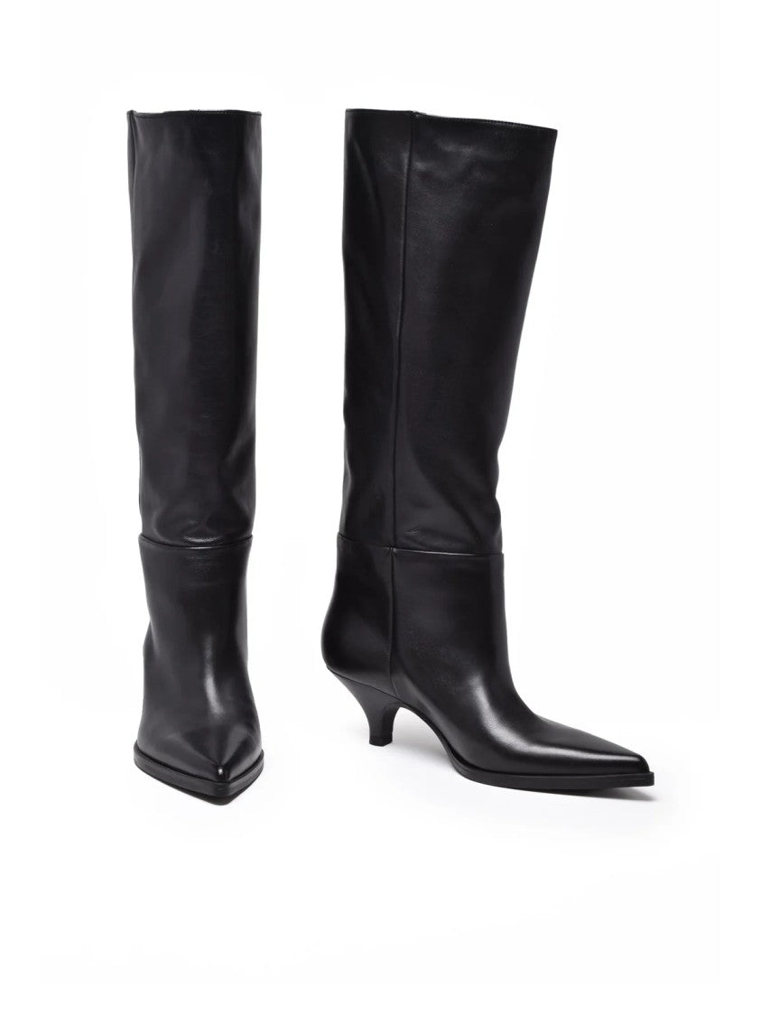 Elena Iachi Black Leather Boots