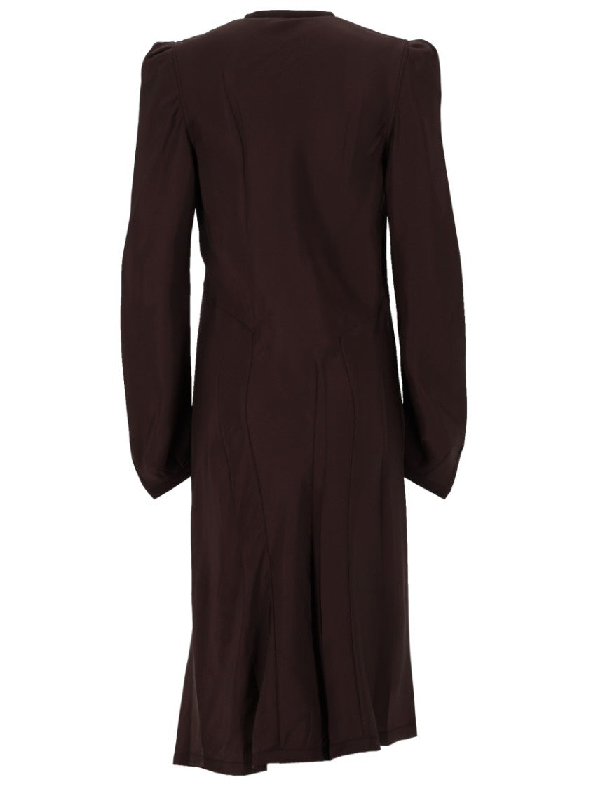 Lemaire Asymmetrical Pleated Viscose Mini Dress
