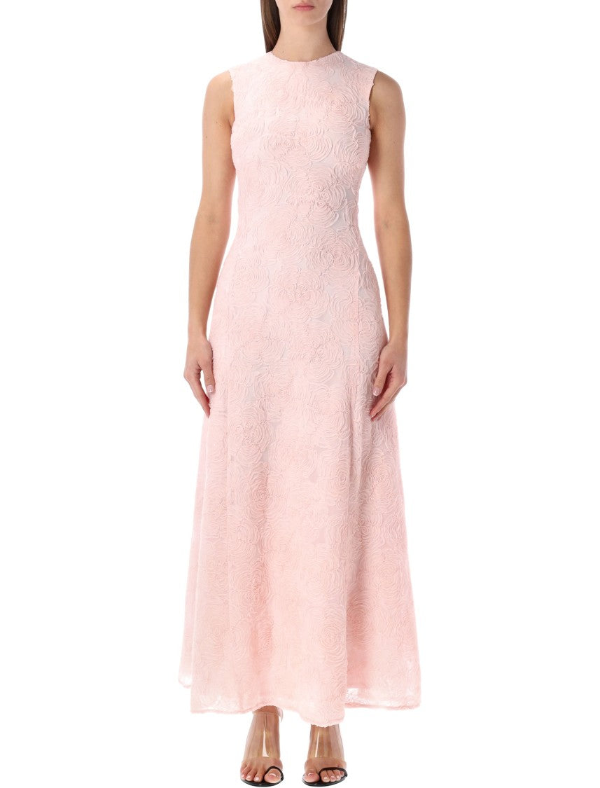 Rotate Floral Pattern Tulle Maxi Dress