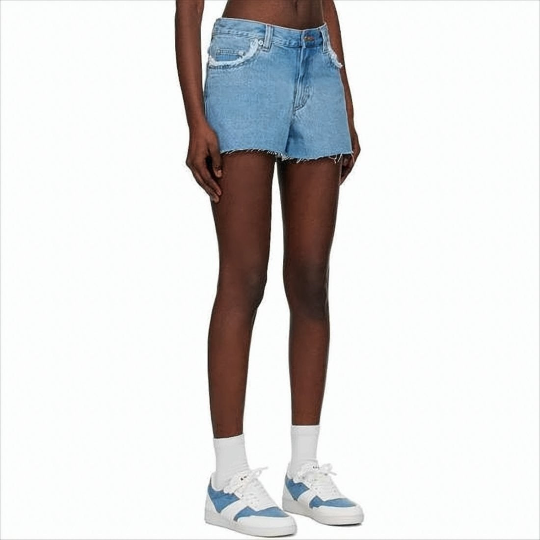A.P.C. Light Blue Denim Shorts With Frayed Hem