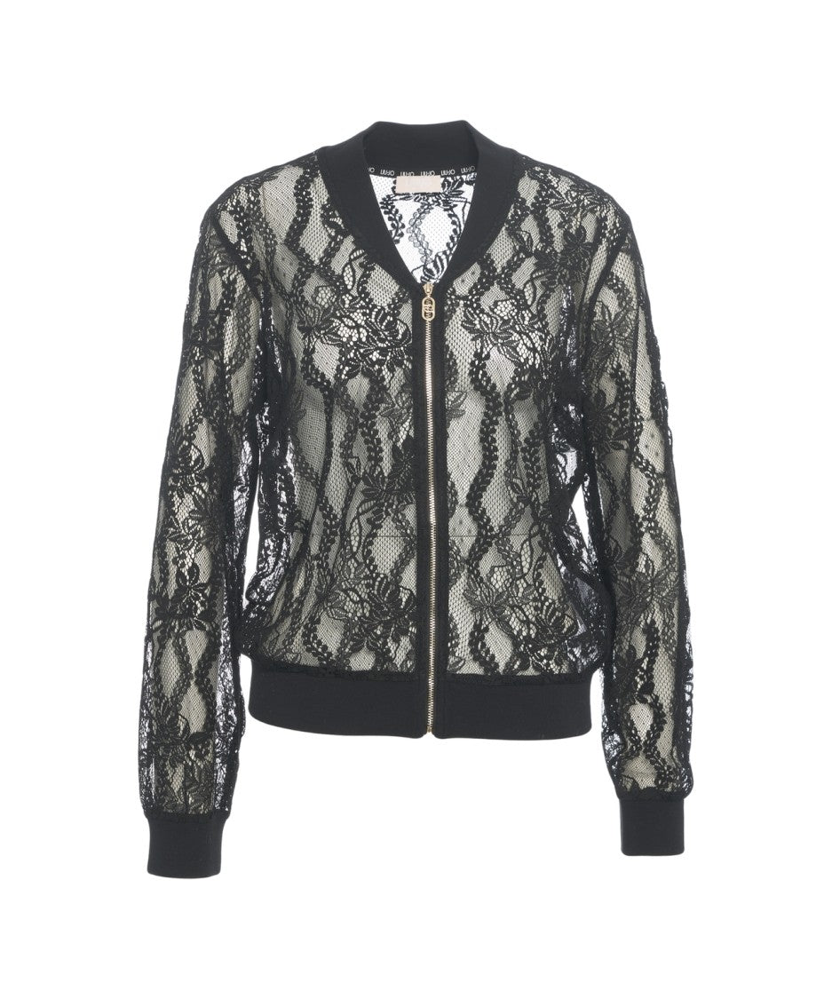 Liu Jo Delicate Floral Lace Bomber Jacket