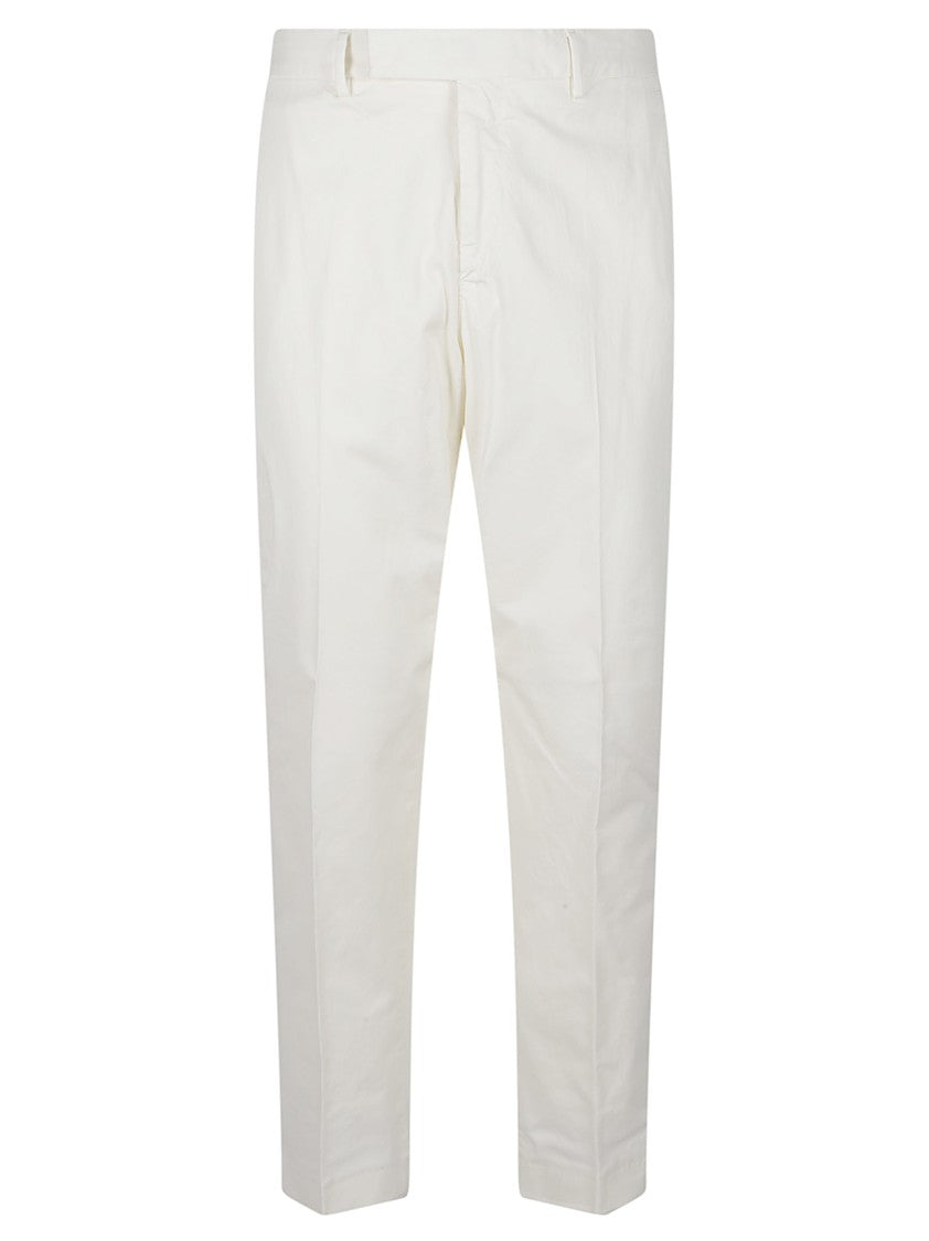 Pt Torino White Rebel Straight Leg Stretch Cotton Formal Pants