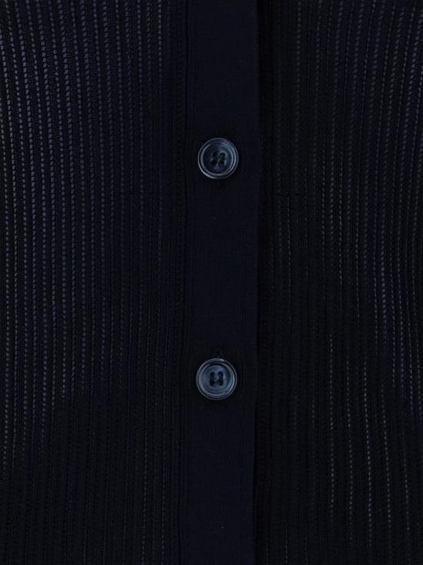 Thom Browne Ribbed V-Neck Cardigan With Button-Down Front