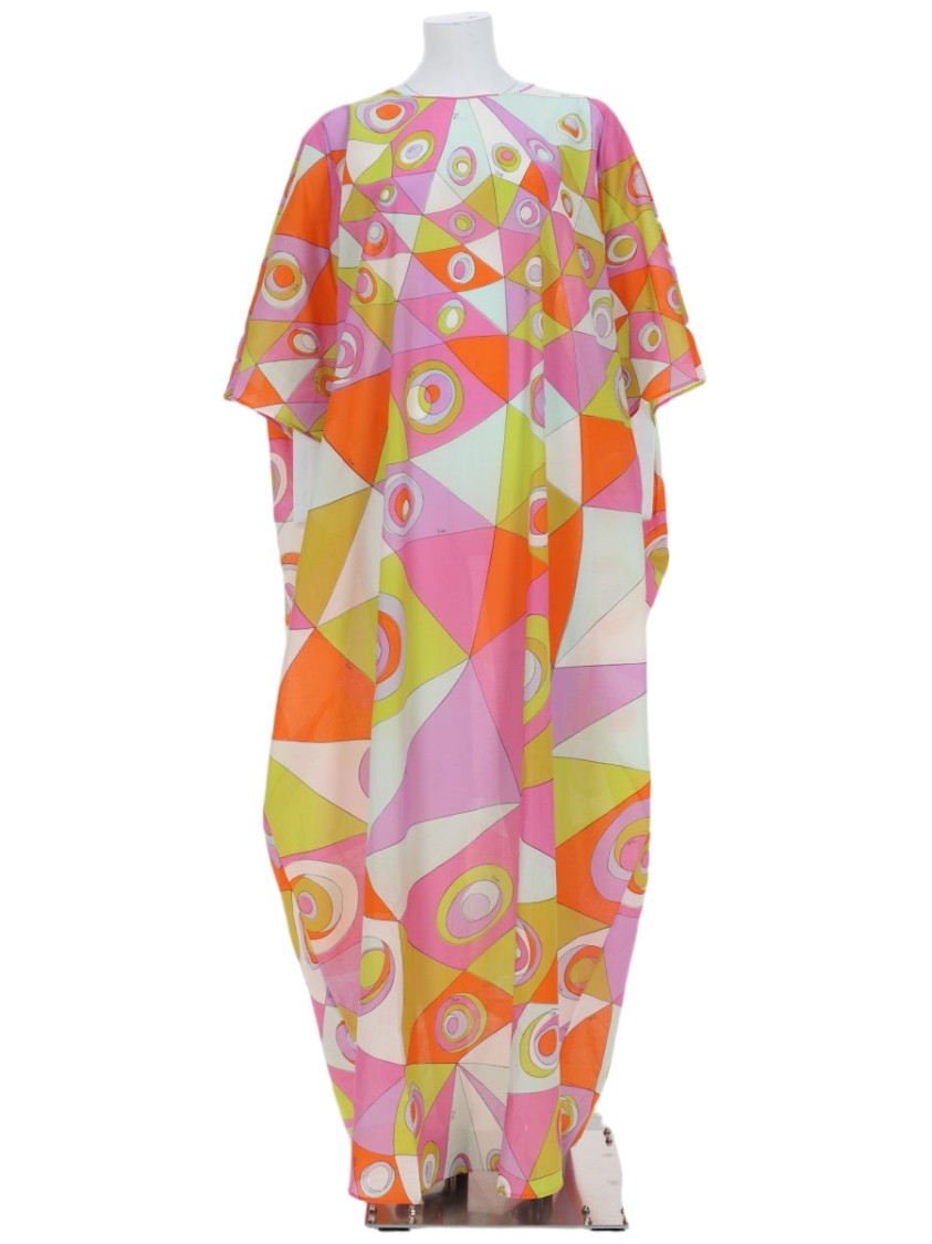 Pucci Pink Geometric Flowing Kaftan Dress